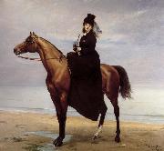 Au bord de la mer,Mademoiselle Croisette a cheval Carolus-Duran