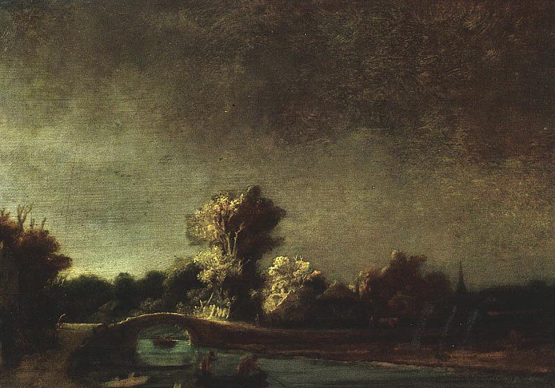 Rembrandt Landscape with a Stone Bridge