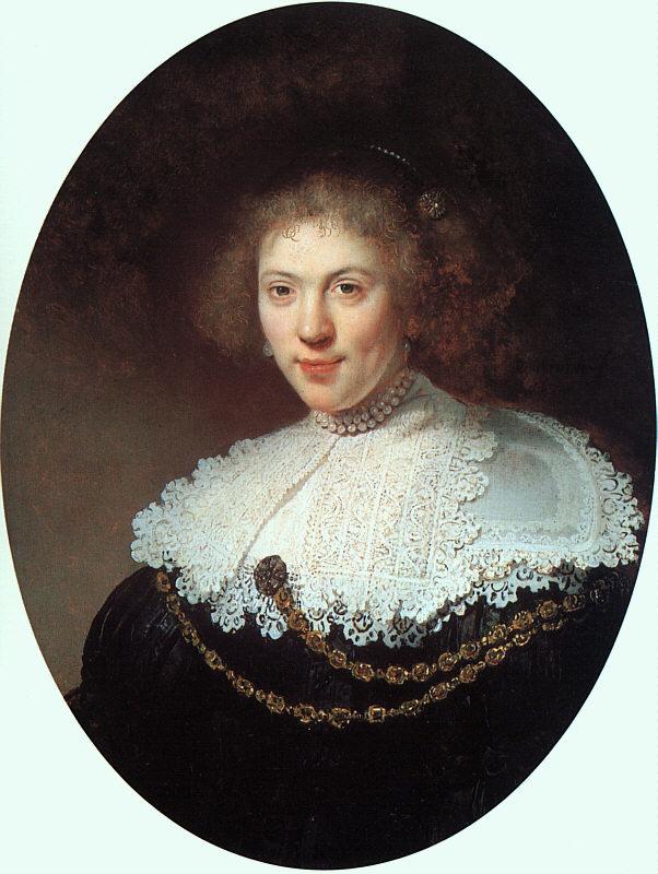 Rembrandt Woman Wearing a Gold Chain