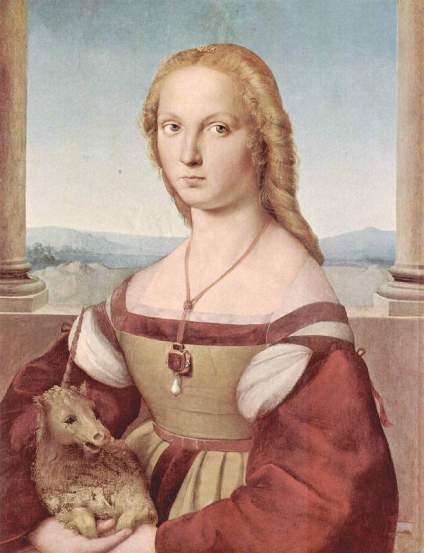 Raphael Young Woman with Unicorn