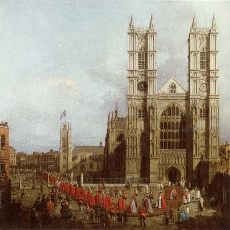 Canaletto Wastminster Abbey with the Procession of the Knights of the Order of Bath